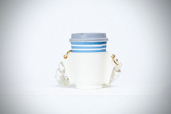 Reusable Coffee/Tea Sleeve Purse- Pearl