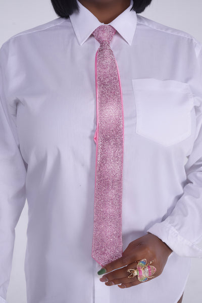 Rhinestone Long Necktie