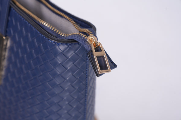 Woven Double Handbag Totes - Blue