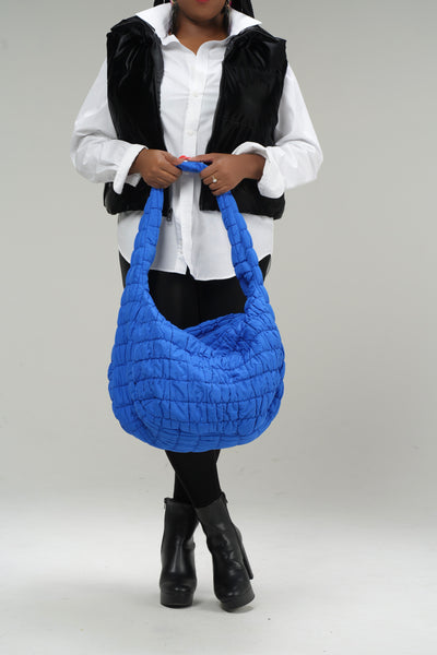Large Quilted Bag - Blue