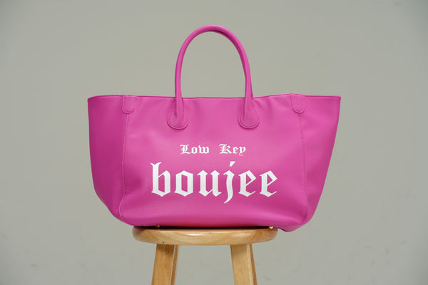 Low Key Boujee Vegan Tote - Pink Rose