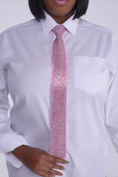 Rhinestone Long Necktie