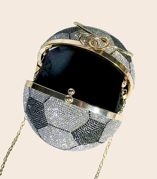 Couture Soccer Ball Clutch - Champagne