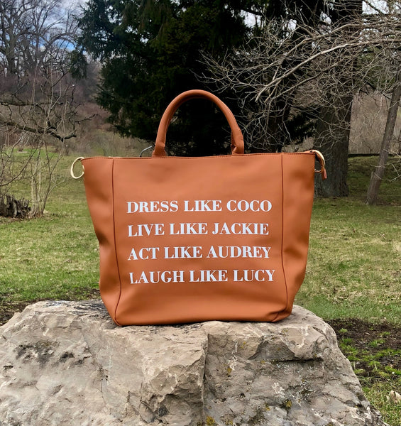 Dress Like Coco Vegan Handbag Tote - Camel.