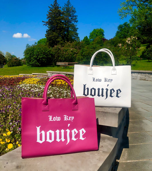 Low Key Boujee Vegan Tote - Fuchsia.