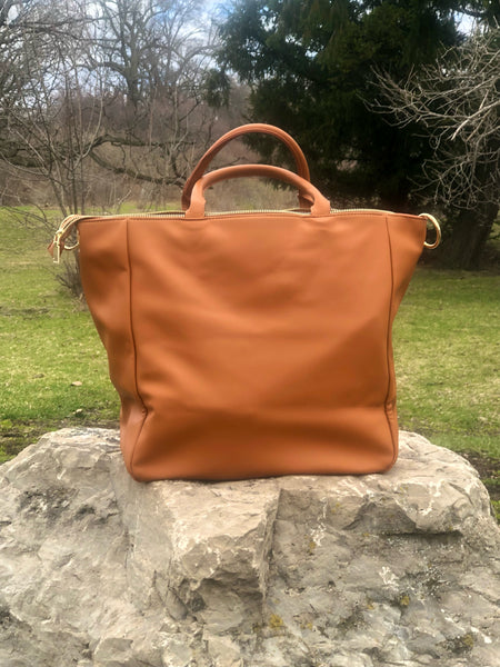 Dress Like Coco Vegan Handbag Tote - Camel.