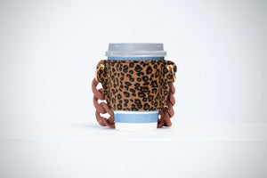 Reusable Coffee/Tea Sleeve Purse- Leopard
