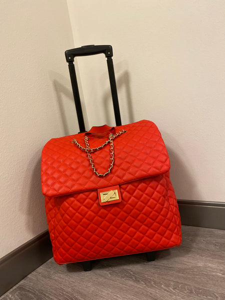 Bubble Carry-on Rolling Luggage - Fire Red