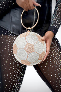 Couture Soccer Ball Clutch - Champagne