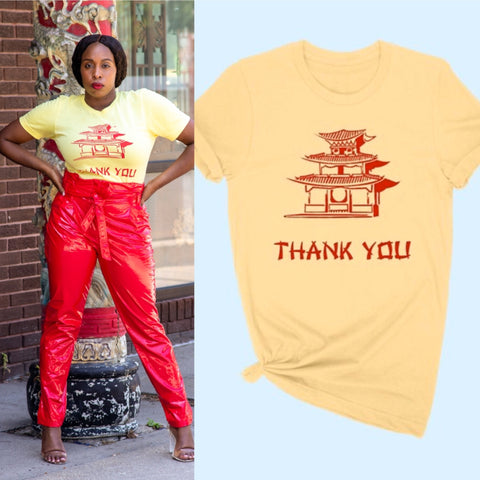 Chinese “Thank You” Takeout Shirt - Yellow -